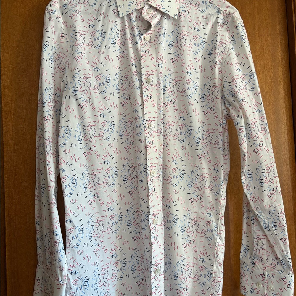 Bonobos White Shirt with Red and Blue Pattern